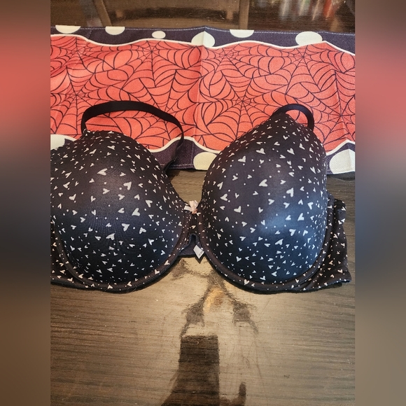 Victoria's Secret Other - Victoria's secret Body by Victoria black bra with white hearts